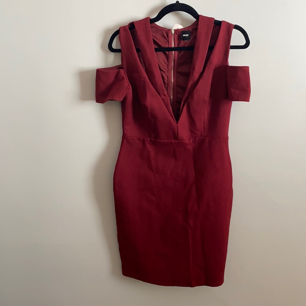 Nude Brand Figure Hugging Red Dress